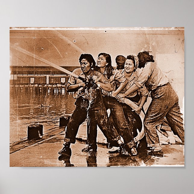 Póster Mulheres Bombeiros Pearl Harbor 7 de dezembro (Frente)