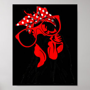 Poster Mulheres bonitas menina frango com bandana headban