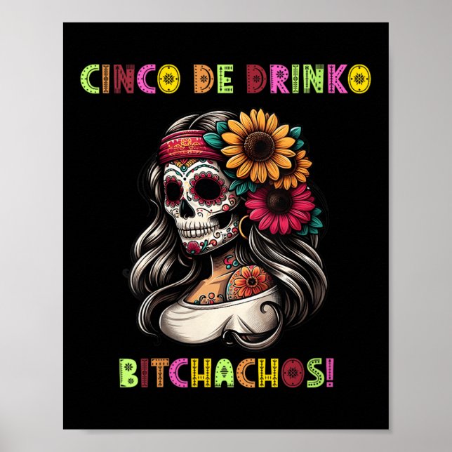 Poster Mulheres Cinco De Mayo Funny Partido Mexicano Cinc (Frente)
