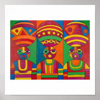 Póster Mulheres com Calabashes por Emeka!