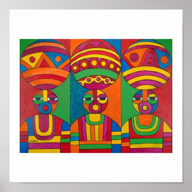 Póster Mulheres com Calabashes por Emeka! (Frente)