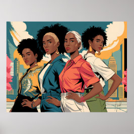 Poster Mulheres com Força na Moda Urbana