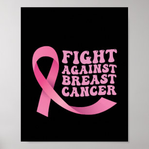 Poster Mulheres com Laço Rosa Conscientização do Câncer d