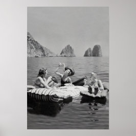 Poster Mulheres comendo massas no lago, Vintage Wall Art