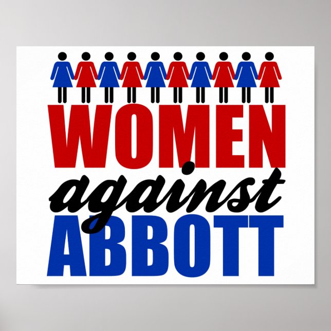 Poster Mulheres Contra Greg Abbott Texas Política (Frente)