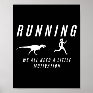 Poster Mulheres Correndo Com Raptor De Motivação Engraçad
