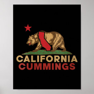 Poster Mulheres Cummings Califórnia Vintage Urso Retro