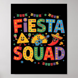 Poster Mulheres da equipe de festa mexicana cinco de maio