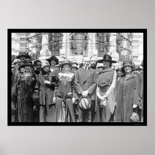 Poster Mulheres da universidade e presidente Coolidge