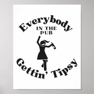 Poster Mulheres dançando todo mundo no bar ficando excita