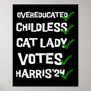 Poster Mulheres de Gato Infantis sem escolaridade Excessi