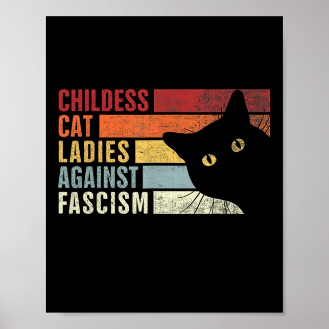 Poster Mulheres De Gato Sem Filhos Contra O Fascismo Femi (Frente)