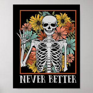 Poster Mulheres de Halloween Nunca Melhor Esqueleto Esque