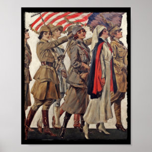 Póster Mulheres de WWI que nutrem recrutas