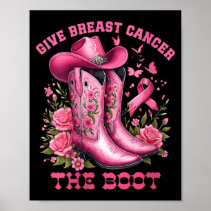 Poster Mulheres Dêem um Chute no Câncer de Mama Cowgirl C