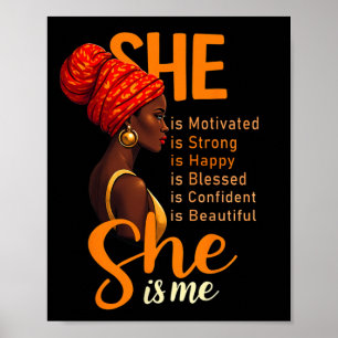 Poster Mulheres do Mês da História Negra Educadas e Forte
