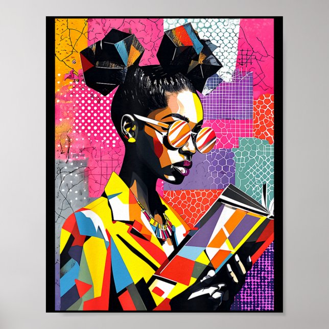 Poster Mulheres educadas da história negra geométrica len (Frente)