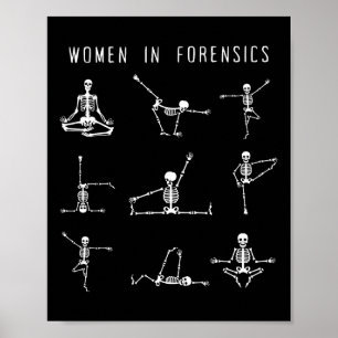 Poster Mulheres Em Ciência Forense Esqueleto Yoga Ps Médi