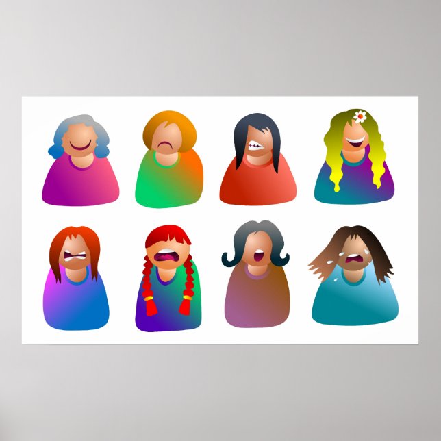 Poster Mulheres Emoticons (Frente)