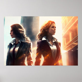 Poster Mulheres empresárias numa cidade do futuro