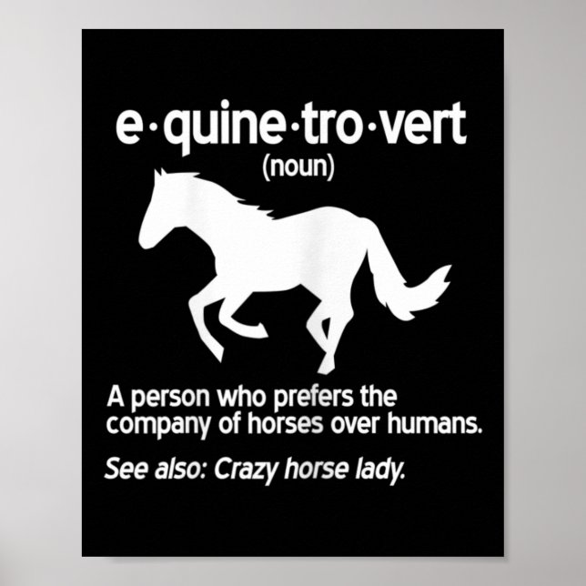 Poster Mulheres - Equinetrovert Definition Equine Horse L (Frente)