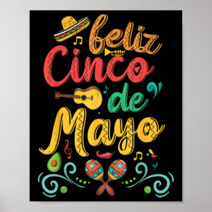 Poster Mulheres Feliz Cinco De Mayo Fiesta Partido Mexica