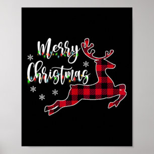Poster Mulheres Feliz Reindedo de Natal Buffalo Xadrez Ve