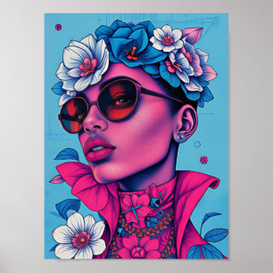 Poster mulheres flores africanas