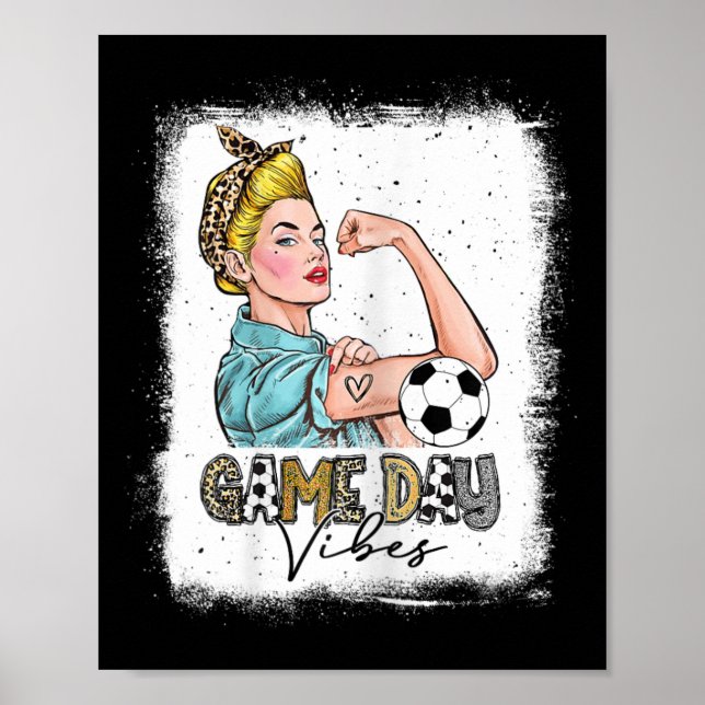 Poster Mulheres Futebol Dia de Jogo Vibes Mãe de Futebol  (Frente)