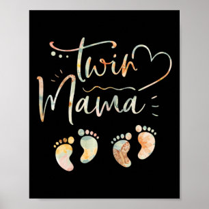 Poster Mulheres Gêmeas Florais Mamãe Mamãe Está Grávida C
