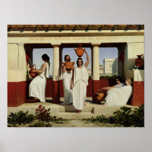 Poster Mulheres gregas na fonte, 1841