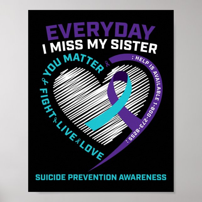 Poster Mulheres Homens Você Preocupa Suicídio Irmã (Frente)