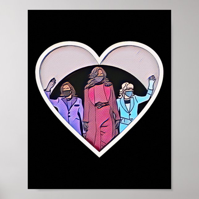 Poster Mulheres Inaugurando Kamala Harris Obama Biden (Frente)