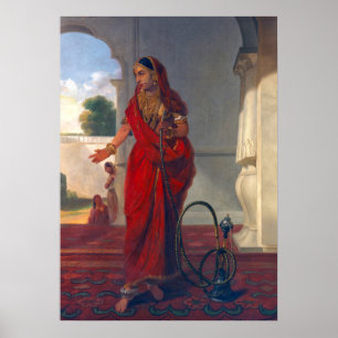 Poster Mulheres Indianas Fumando Hookah