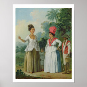 Póster Mulheres indianas ocidentais da cor, com uma