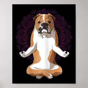 Poster Mulheres Ioga Cachorro Bulldog Inglês