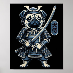 Poster Mulheres Japonesas, Samurai Dog Tattoo, Pug Dog Ka