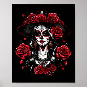 Poster Mulheres La Catrina Dia De Los Muertos Latina Cinc