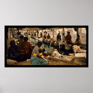 Poster Mulheres lavando roupa na Cidade do México, México