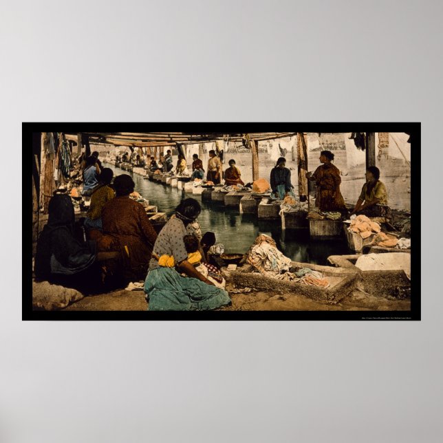 Poster Mulheres lavando roupa na Cidade do México, México (Frente)