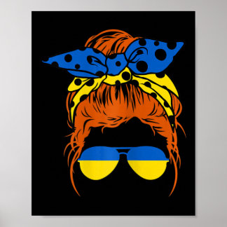 Poster Mulheres Mãe Ucraniana Cabelo Desgrenhado Bandeira
