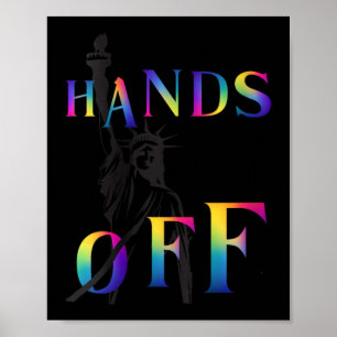 Poster Mulheres Mãos Fora Da Resistência Estátua Arco-Íri