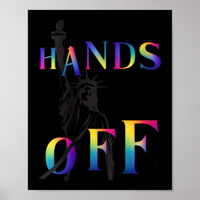 Poster Mulheres Mãos Fora Da Resistência Estátua Arco-Íri (Frente)