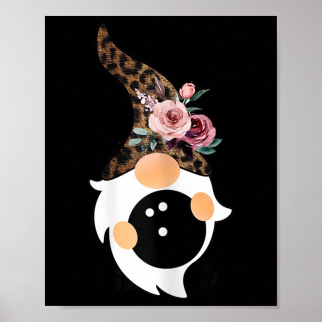 Poster Mulheres Meninas Fofo Boliche E Gnomo Com Leopardo (Frente)