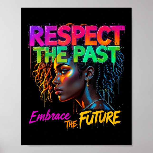 Poster Mulheres Mês da História Negra Respeite o Passado  (Frente)