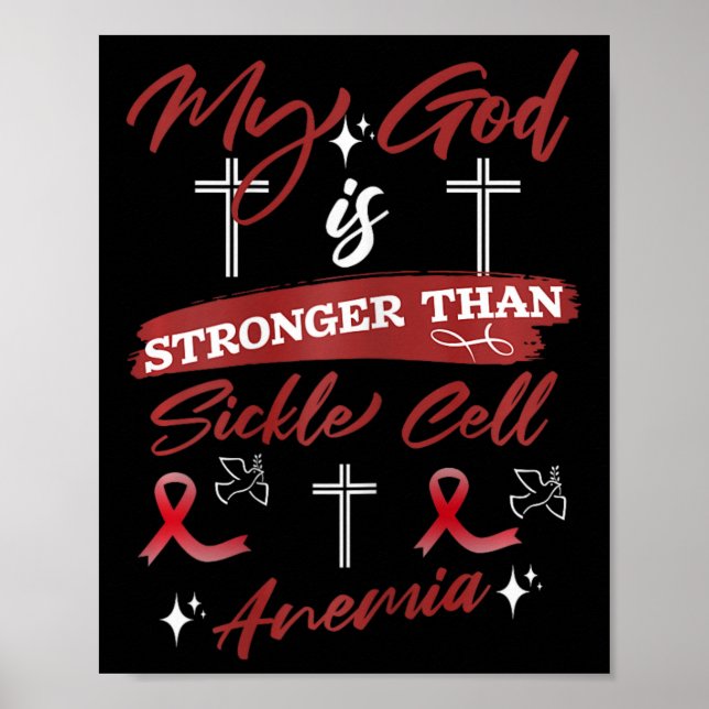 Poster Mulheres Meu Deus É Mais Forte Que Anemia De Célul (Frente)