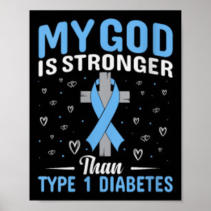 Poster Mulheres Meu Deus É Mais Forte Que Diabetes Tipo 1