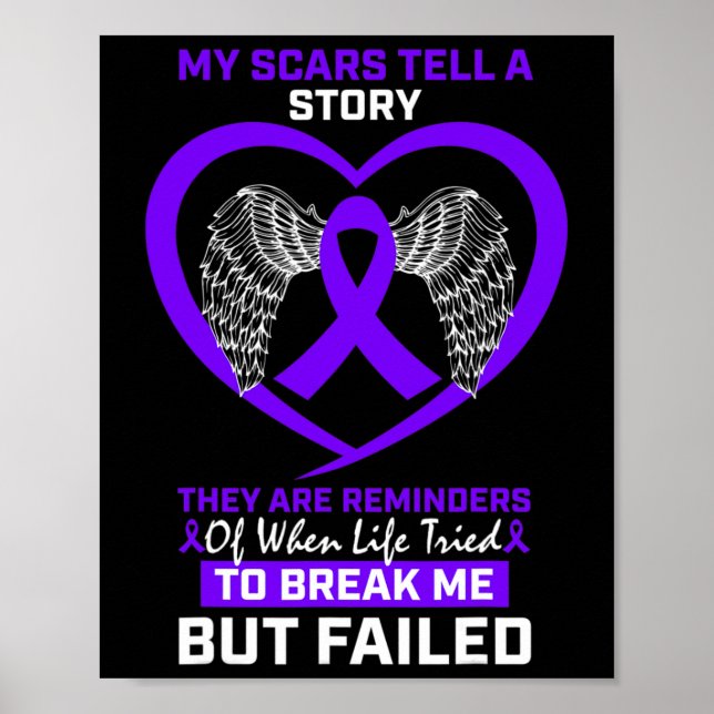 Poster Mulheres Minhas Cicatrizes Dizem Uma Estória Fibro (Frente)