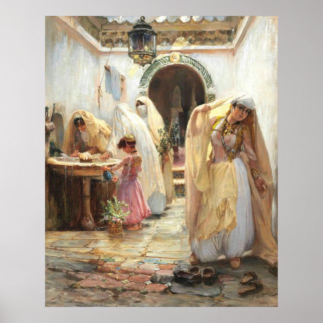 Poster Mulheres na Fonte, Arthur Bridgman Fine Art (Frente)
