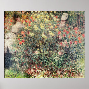 Poster Mulheres nas flores, 1875 de Claude Monet